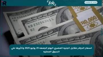 أسعار الدولار مقابل الجنيه المصري اليوم الجمعة 25 يوليو 2025 وتأثيرها على السوق المحلية